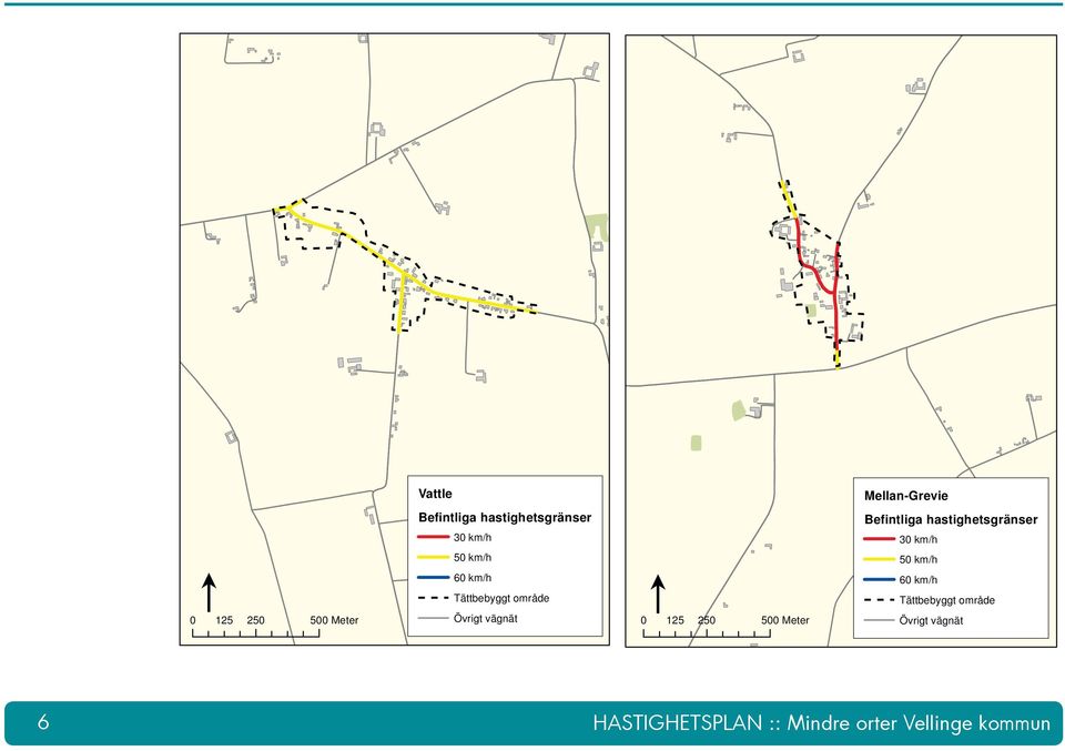 Meter Mellan-Grevie Befintliga hastighetsgränser 30 km/h 50 km/h 60