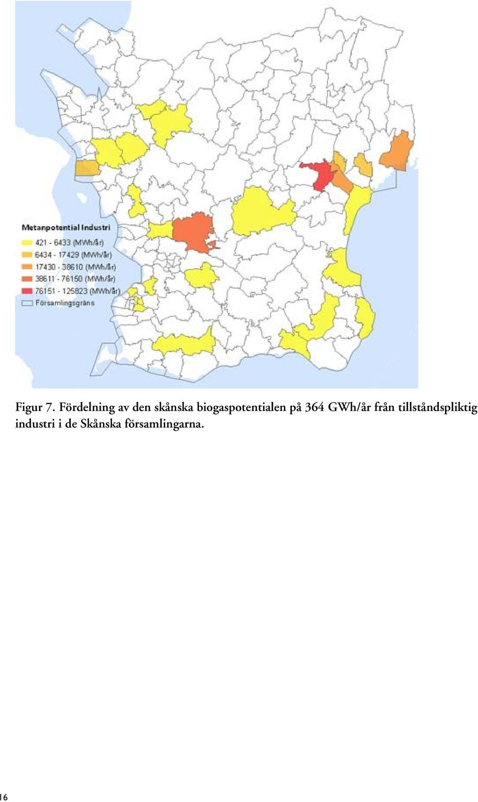 biogaspotentialen på 364 GWh/år