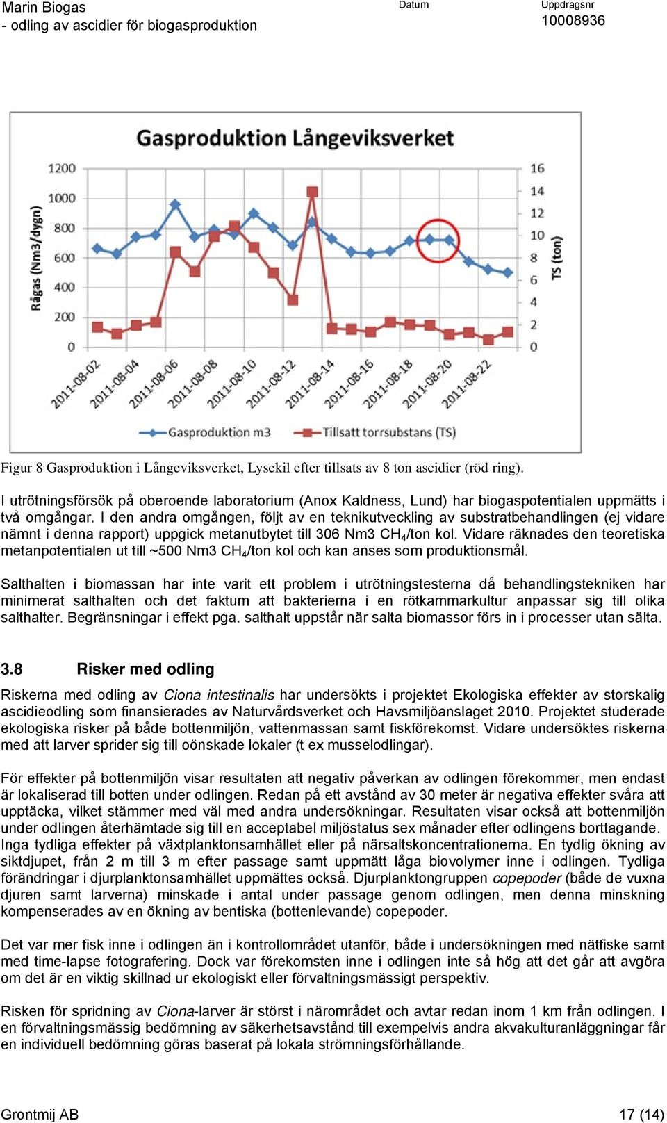 I den andra omgången, följt av en teknikutveckling av substratbehandlingen (ej vidare nämnt i denna rapport) uppgick metanutbytet till 306 Nm3 CH 4 /ton kol.