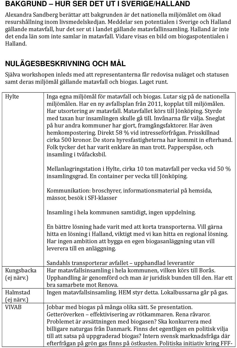 Vidare visas en bild om biogaspotentialen i Halland.