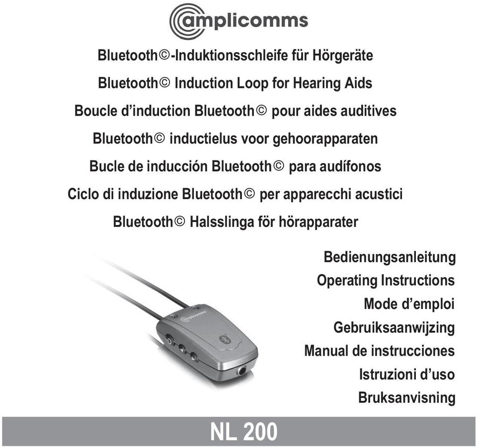 audífonos Ciclo di induzione Bluetooth per apparecchi acustici Bluetooth Halsslinga för hörapparater NL 200