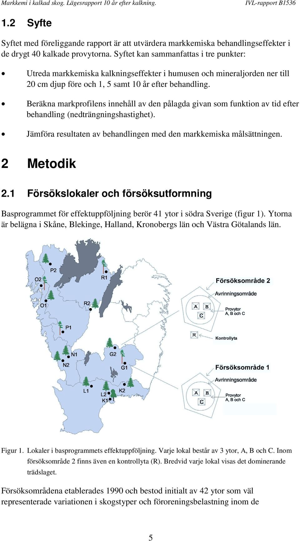 Beräkna markprofilens innehåll av den pålagda givan som funktion av tid efter behandling (nedträngningshastighet). Jämföra resultaten av behandlingen med den markkemiska målsättningen. 2 Metodik 2.