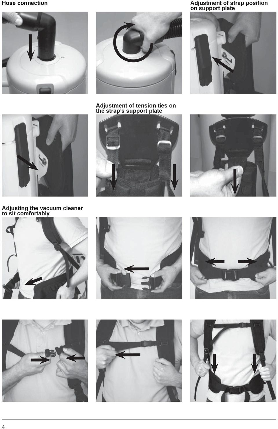 tension ties on the strap s support plate