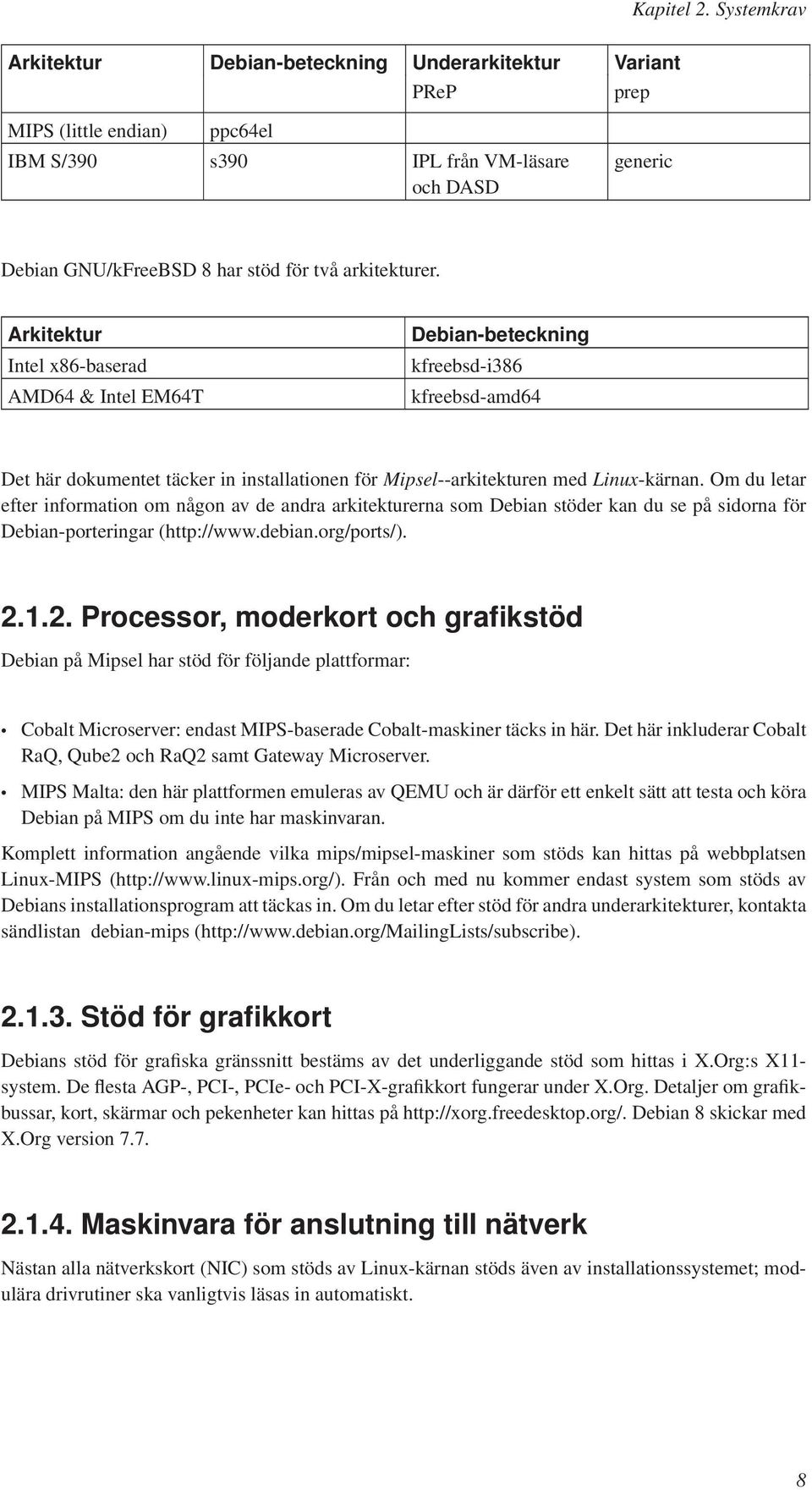 arkitekturer. Arkitektur Intel x86-baserad AMD64 & Intel EM64T Debian-beteckning kfreebsd-i386 kfreebsd-amd64 Det här dokumentet täcker in installationen för Mipsel--arkitekturen med Linux-kärnan.