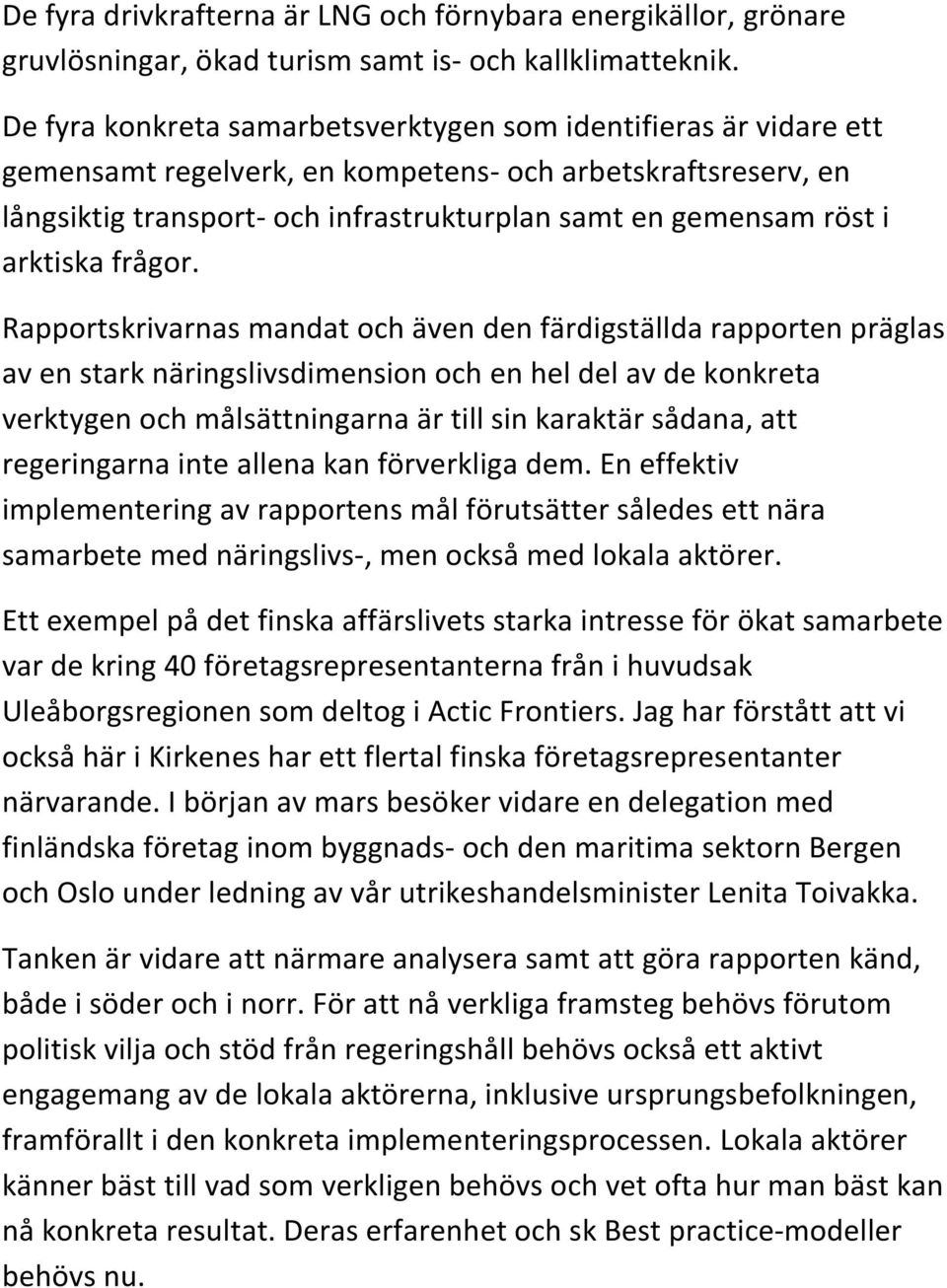 arktiska frågor.