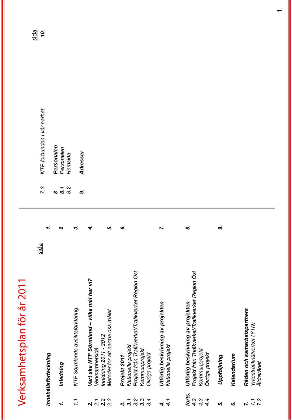 2 Projekt från Trafikverket/Trafikverket Region Öst 3.3 Kommunprojekt 3.4 Övriga projekt 4. Utförlig beskrivning av projekten 7. 4.1 Nationella projekt forts. Utförlig beskrivning av projekten 8.