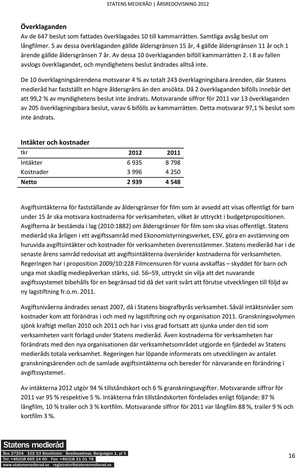 I 8 av fallen avslogs överklagandet, och myndighetens beslut ändrades alltså inte.