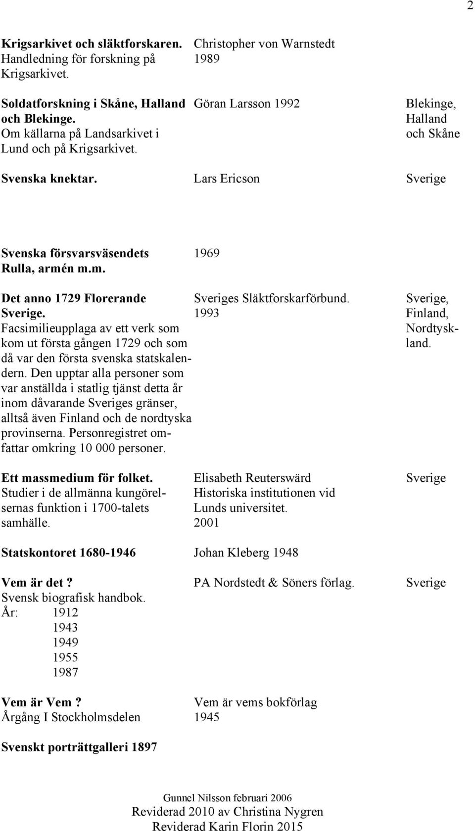 Sverige, Sverige. 1993 Finland, Facsimilieupplaga av ett verk som Nordtyskkom ut första gången 1729 och som land. då var den första svenska statskalendern.