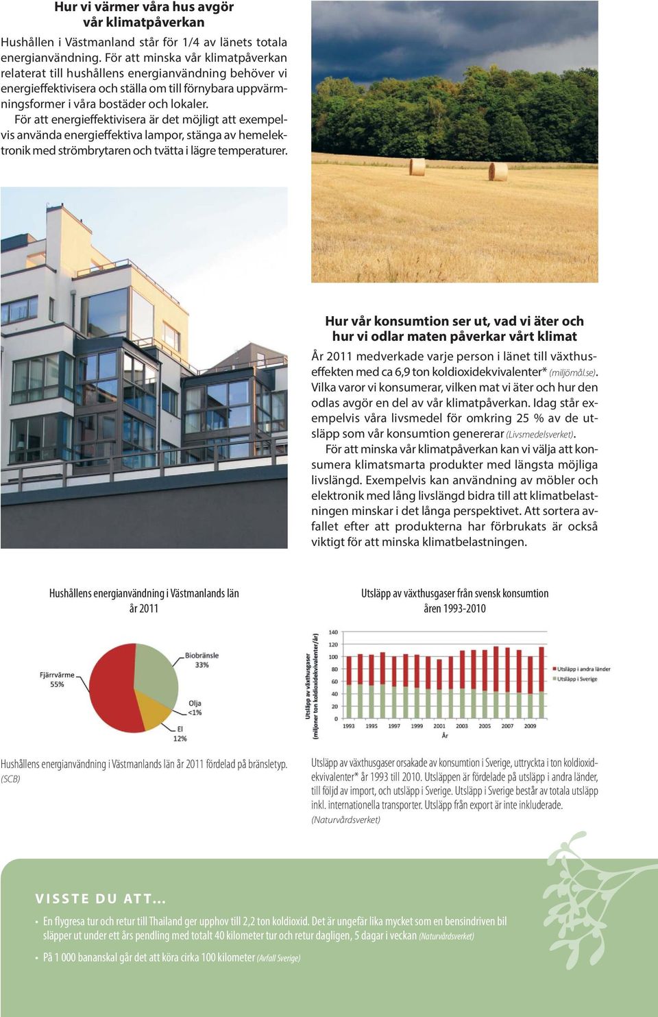 För att energieffektivisera är det möjligt att exempelvis använda energieffektiva lampor, stänga av hemelektronik med strömbrytaren och tvätta i lägre temperaturer.