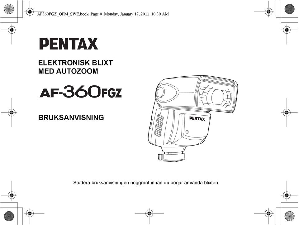 ZOOM ELECTRONIC MED AUTOZOOM FLASH UNIT BRUKSANVISNING OPERATING MANUAL