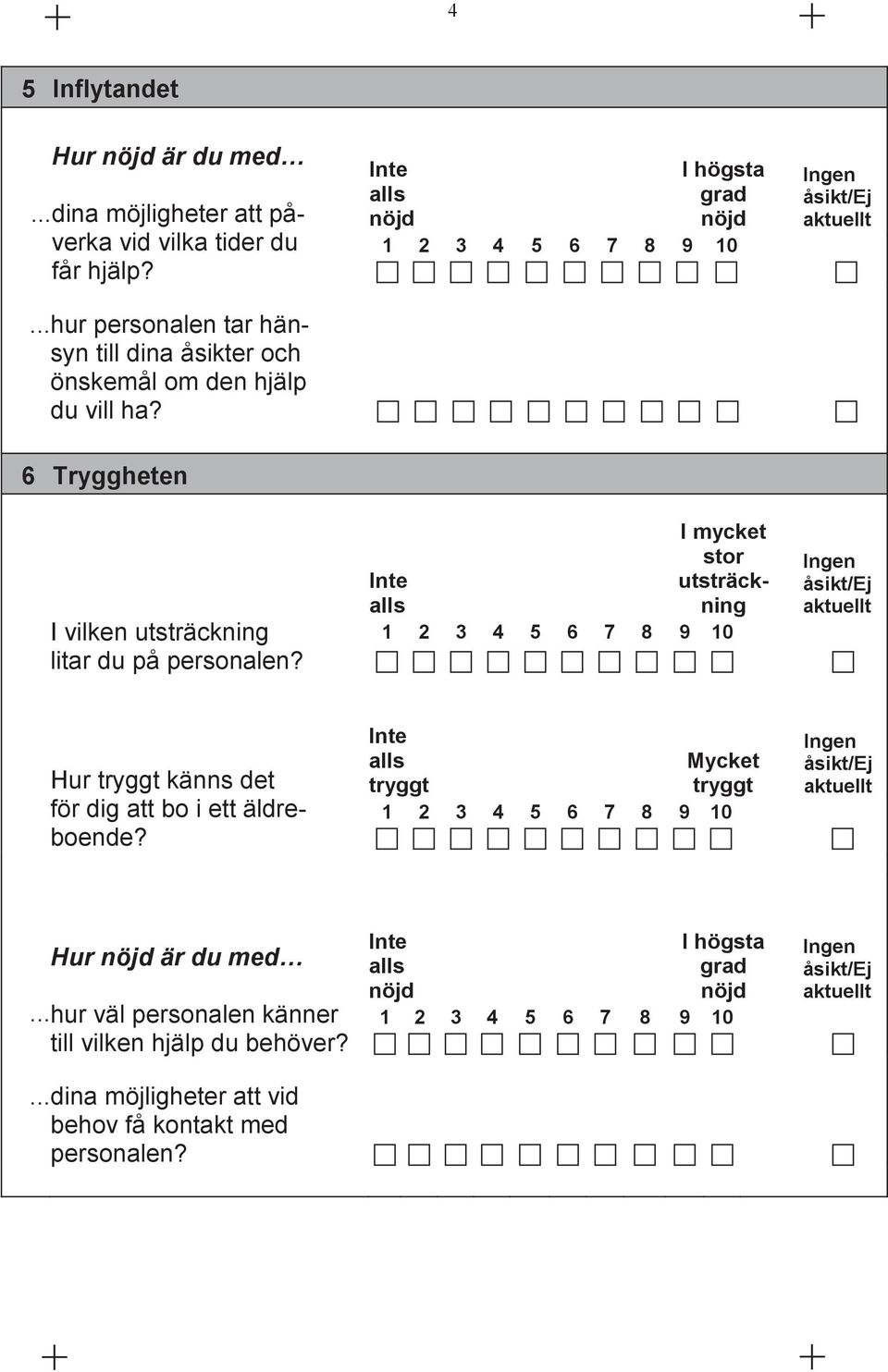 6 Tryggheten I vilken utsträckning litar du på personalen?