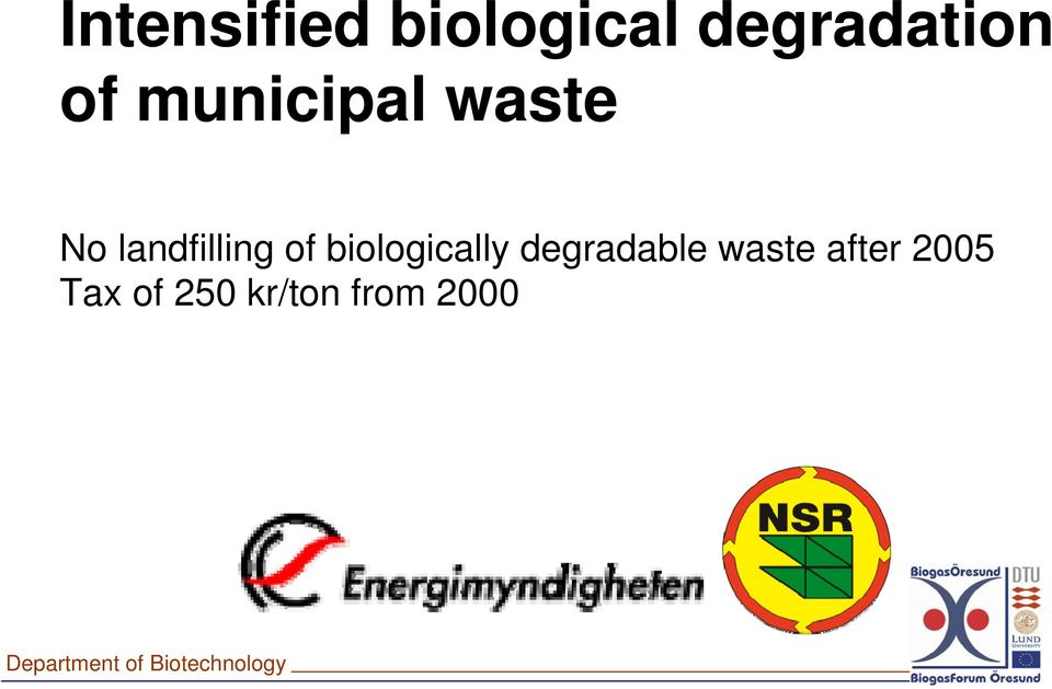 of biologically degradable waste