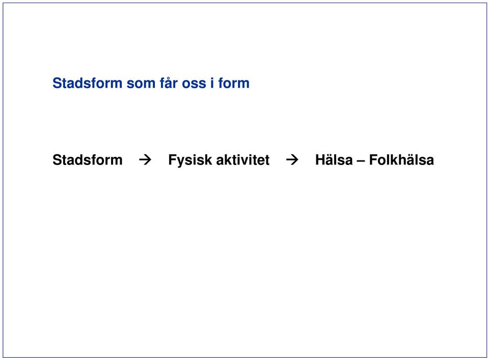 Fysisk aktivitet Hälsa