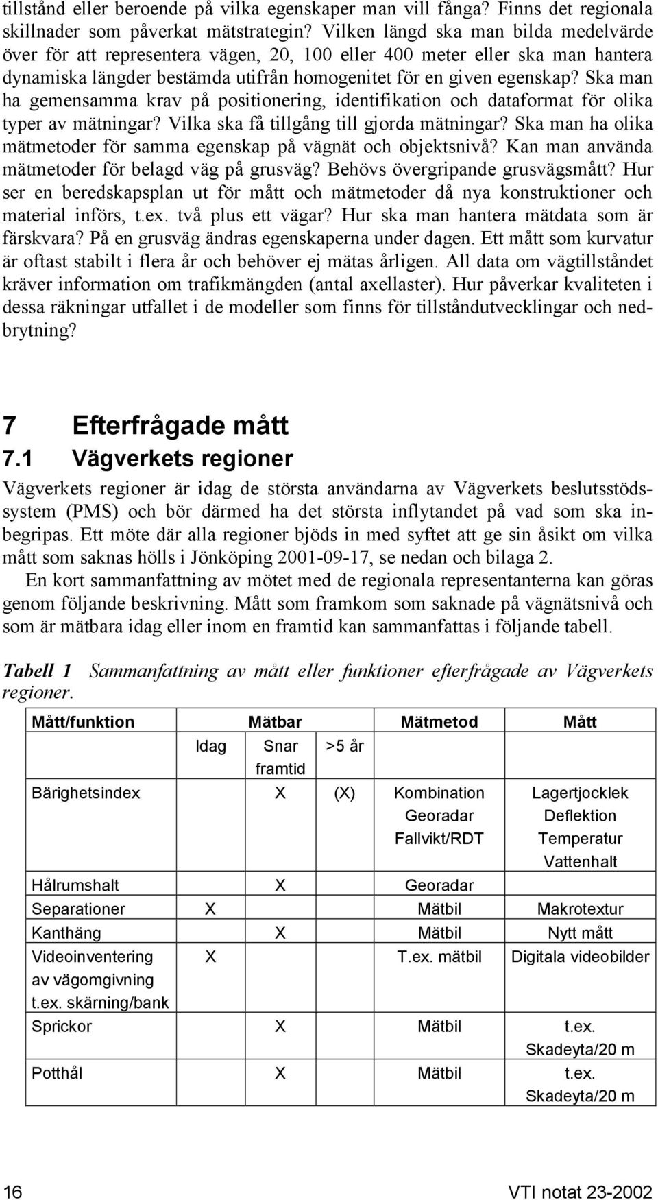 Ska man ha gemensamma krav på positionering, identifikation och dataformat för olika typer av mätningar? Vilka ska få tillgång till gjorda mätningar?