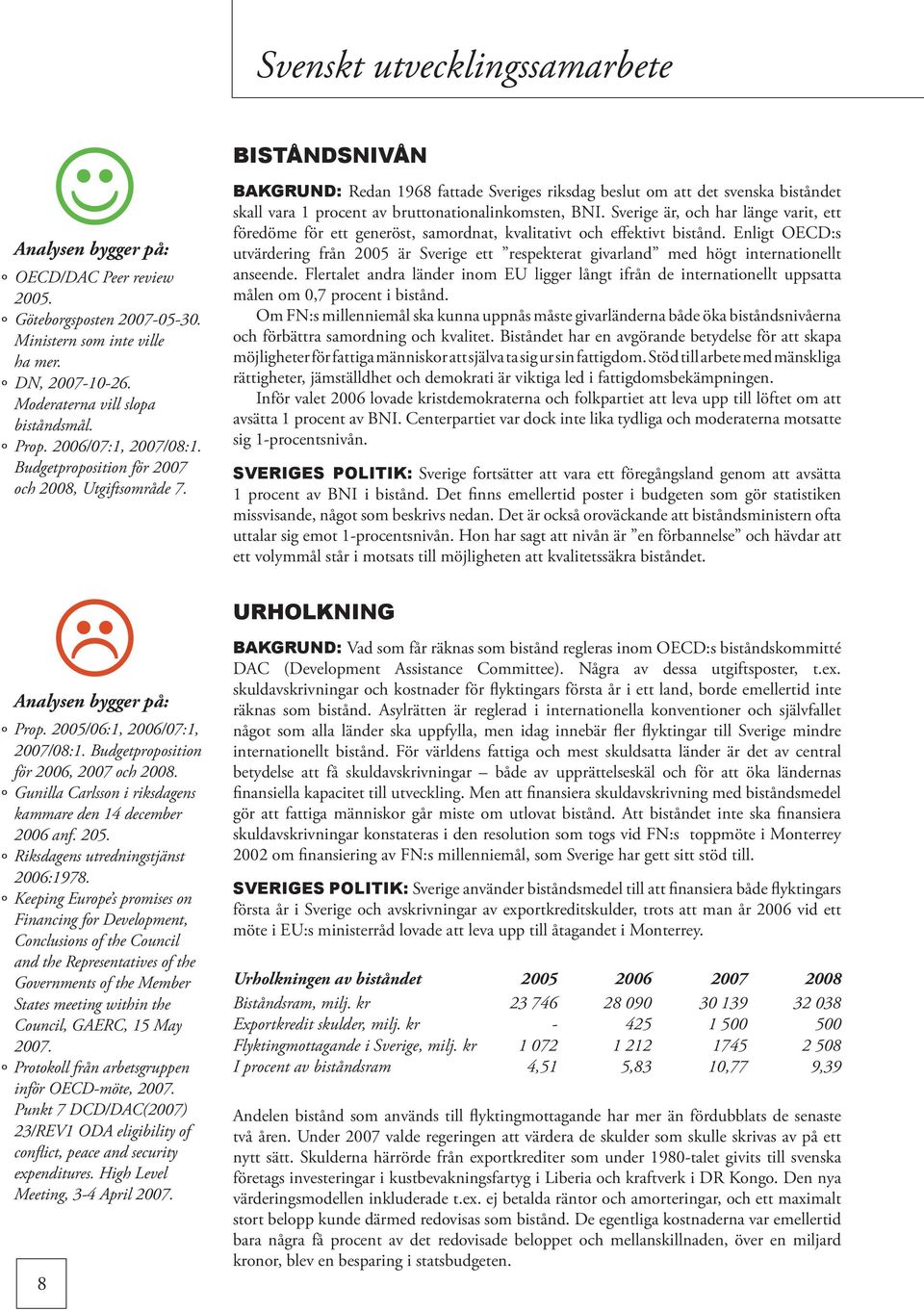 Bakgrund: Redan 1968 fattade Sveriges riksdag beslut om att det svenska biståndet skall vara 1 procent av bruttonationalinkomsten, BNI.