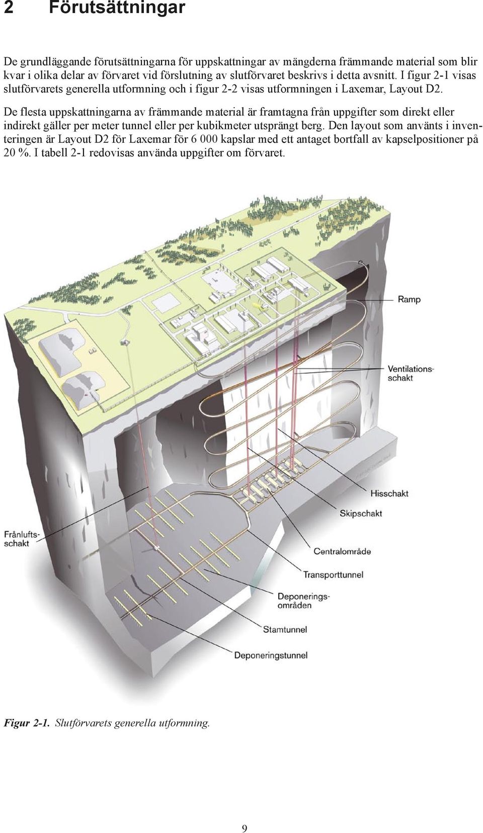 De flesta uppskattningarna av främmande material är framtagna från uppgifter som direkt eller indirekt gäller per meter tunnel eller per kubikmeter utsprängt berg.