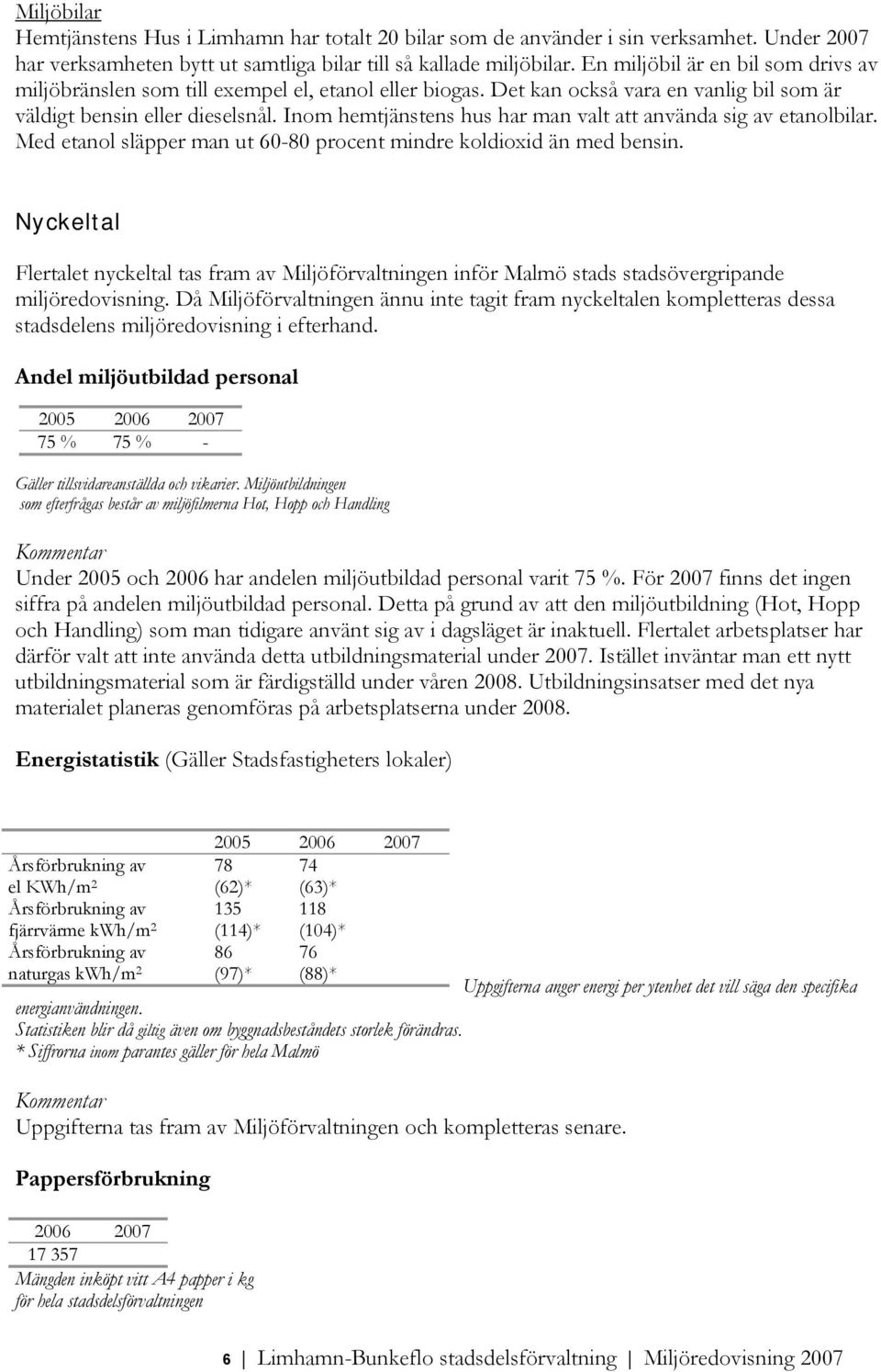 Inom hemtjänstens hus har man valt att använda sig av etanolbilar. Med etanol släpper man ut 60-80 procent mindre koldioxid än med bensin.