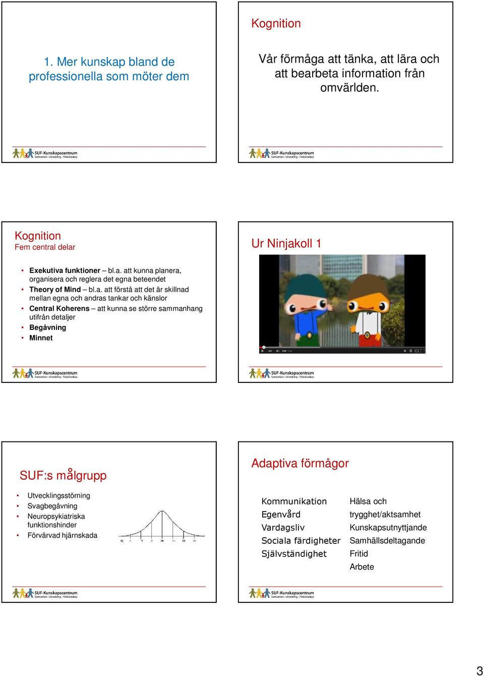 delar Ur Ninjakoll 1 Exekutiva funktioner bl.a. att kunna planera, organisera och reglera det egna beteendet Theory of Mind bl.a. att förstå att det är skillnad mellan egna och