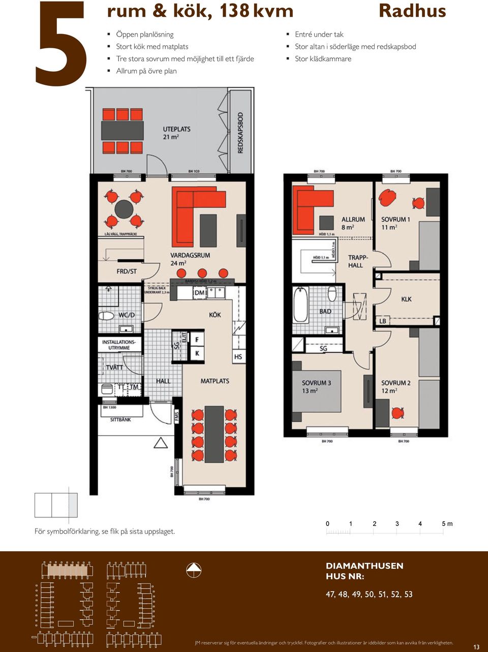 KM ENTRÉ 0 1 2 3 4 5 m skala 1:100 13 våning 4 tr våning 3 tr våning 2 tr våning 1 tr entrévåning källarvåning västra TR1 TR2 N TR4 östra våning 4 tr våning 3 tr våning 2 tr LGH NR: 47, 48, 49, 50,