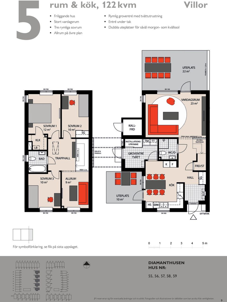 KM ENTRÉ 0 1 2 3 4 5 m skala 1:100 våning 4 tr våning 3 tr våning 2 tr våning 1 tr entrévåning källarvåning västra TR1 TR2 N TR4 östra 55, 56, 57, 58, 59 våning 4 tr våning 3 tr våning 2 tr LGH NR: