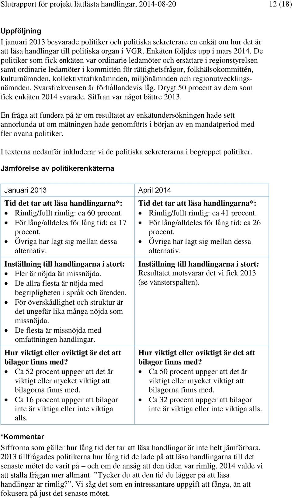 De politiker som fick enkäten var ordinarie ledamöter och ersättare i regionstyrelsen samt ordinarie ledamöter i kommittén för rättighetsfrågor, folkhälsokommittén, kulturnämnden,