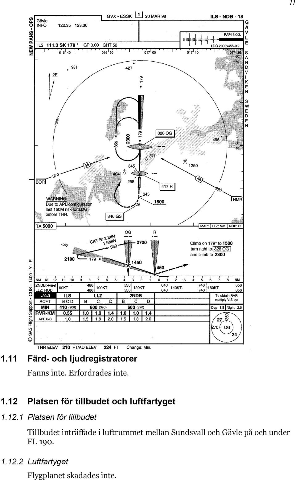 tillbudet Tillbudet inträffade i luftrummet mellan Sundsvall och