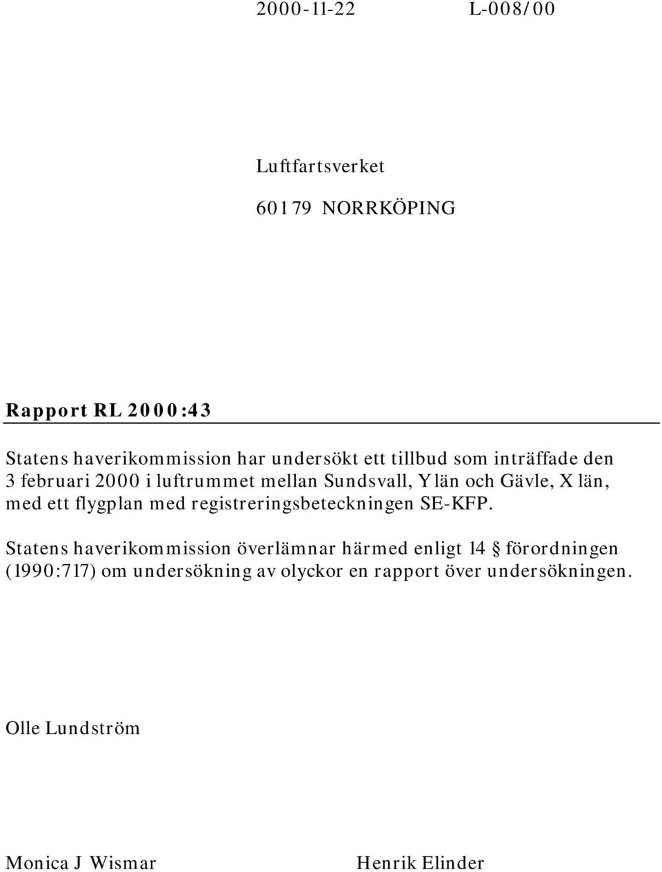 flygplan med registreringsbeteckningen SE-KFP.