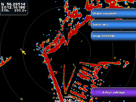 Radar Tilldela ett objekt en MARPA-tagg Obs! MARPA kräver att en riktningsgivare och en aktiv GPS-signal används.