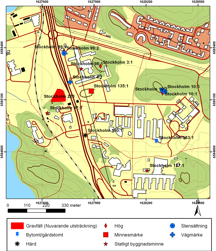 Sammanlagt undersöktes 7 skelettgravar och 10 brandgravar. Gravarna dateras till vikingatid/tidig medeltid. (Thålin -Bergman 1984, Fennö & Dyhlén-Täckman 2005:7).