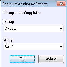 Melior 218 Grund/Patientadmin Ångra utskrivning är möjligt