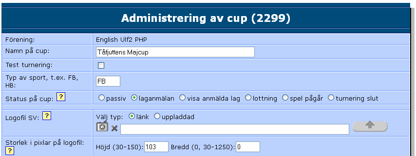 Planering av egen cup : Anmälningsfasen Sid 9 1.