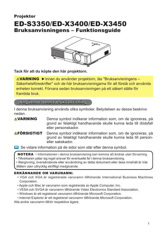 Du hittar svar på alla dina frågor i instruktionsbok (information, specifikationer,