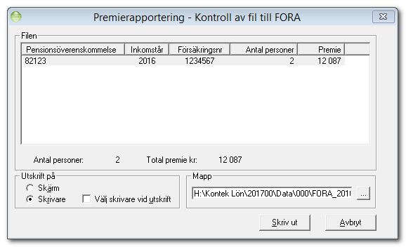 Kontroll av fil När filen skapas får du en fråga om filen ska kontrolleras. Om du valde att inte kontrollera filen då, har du möjlighet att kontrollera filen senare via Kontroll av fil.