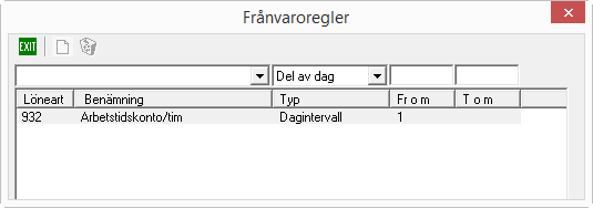 Frånvaroregler för Arbetstidskonto Om du brukar registrera frånvaro via Frånvaroknappen i löneberäkningen, eller om du importerar frånvaro från ett försystem, ska du komplettera dina Frånvaroregler