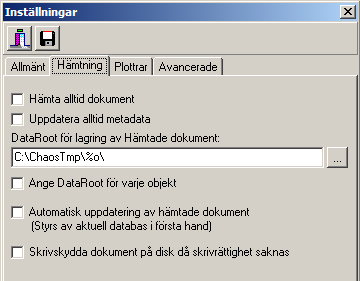 18 (42) I listan Standardplotter anges vilken plotter som ska användas som standard vid lokala utskrifter (egen plotter).