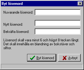 21 (42) Knappen Behörighet visar grupptillhörighet och behörighet i dialog enligt nedan. Huvudmeny Arkiv/Byt Objekt (Databas) Används för att byta objekt utan att avsluta Chaos.