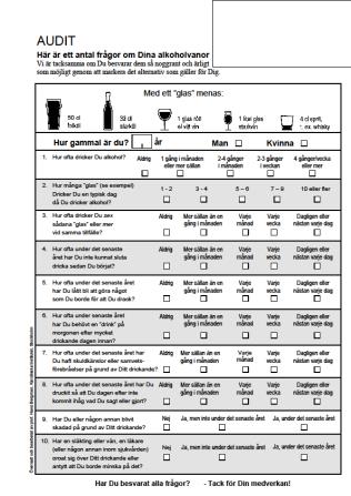 Alkhlcentrering knsumtin ch knsekvenser Anamnes Dricker du? Hur fta? Hur mycket varje gång?