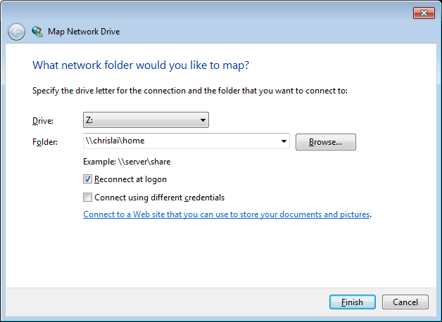 Metod 3: Använd Windows Explorer. Bruksanvisning för Synology RackStation Öppna ett Windows Explorer-fönster och välj Verktyg > Mappad nätverkshårddisk för att visa fönstret Mappad nätverkshårddisk.