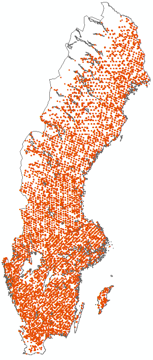 Fältdata: riksskogstaxeringen Produktiv skogsmark I första hand permanenta Framskrivs till