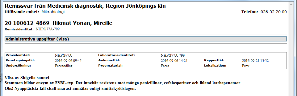 fre 9/9: Diarréfri, mår bra.