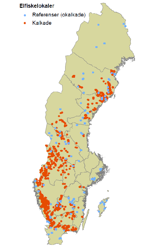 669 vattendrag över hela Sverige har använts.