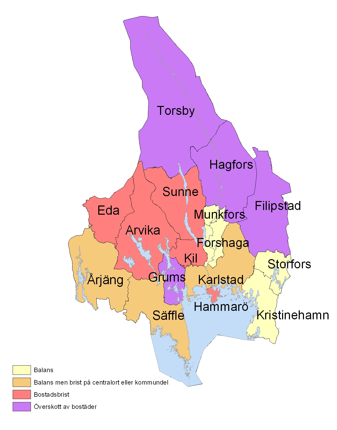 Sammanfattning Bostadsbyggandet i länet minskade något under 2006 jämfört med år 2005. Den största delen av bostadsproduktionen skedde i Karlstads kommun, även om dominansen minskade jämför med 2005.