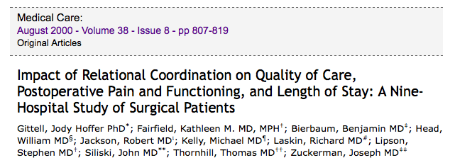 Relational Coordination 68 % kortare sjukhusvistelse 53 % högre patientnöjdhet 18 %