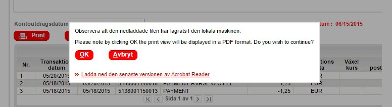 CitiManager Snabbstartsguide för kortinnehavare Skriva ut kontoutdrag 17 3. Klicka på OK. Ett meddelande om filnedladdning visas. 4.