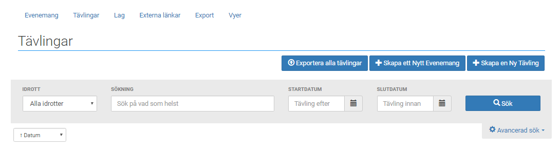 4. Evenemang och tävling 4.1 Gren-disciplin-tävlingskategori-sanktioneringsnivå (Läs hur man sanktionerer i 4.