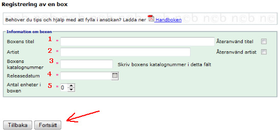 Registrering av en box Här registrerar du en box, dvs.