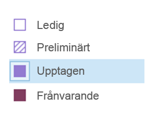 När du lägger in en händelse i din kalender så kan du tilldela den en kategori. Händelsen synkroniseras då i växeln med den frånvaroorsak som motsvarar kategorin.