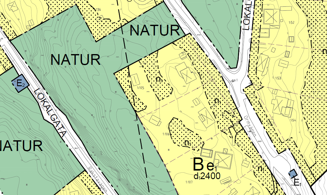 I översiktskarta (3) markerad med Q Fastighetsreglering på mark mellan väg och privat fastighet på Maskvägen.