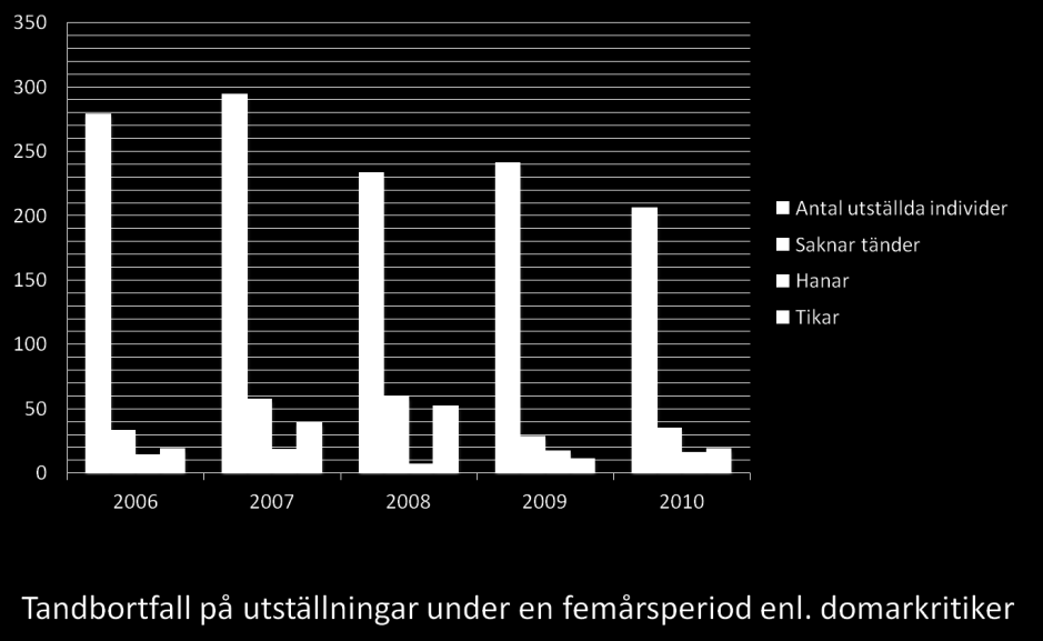 TÄNDER Avsaknad av tänder, främst premolarer, förekommer i rasen.