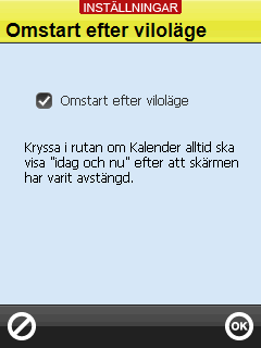 När Välj ljudlarm/vibration är valt visas vyn till höger när man trycker på Ljudlarm-knappen i Aktivitetsvyn (se kapitel 2.2 Aktivitetsvyn). 13.